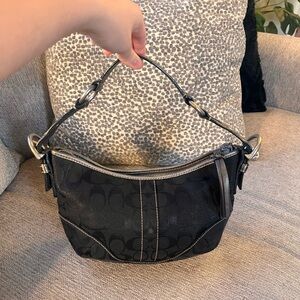 Coach Vintage Python Black Signature Canvas Leather Soho Hobo Shoulder Bag
